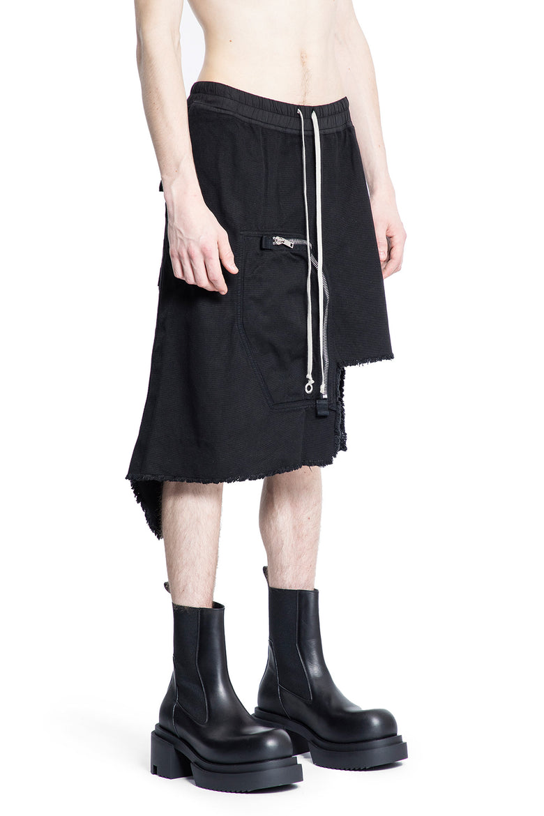 RICK OWENS DRKSHDW MAN BLACK SHORTS & SKIRTS