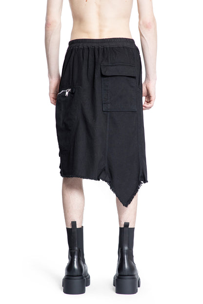 RICK OWENS DRKSHDW MAN BLACK SHORTS & SKIRTS