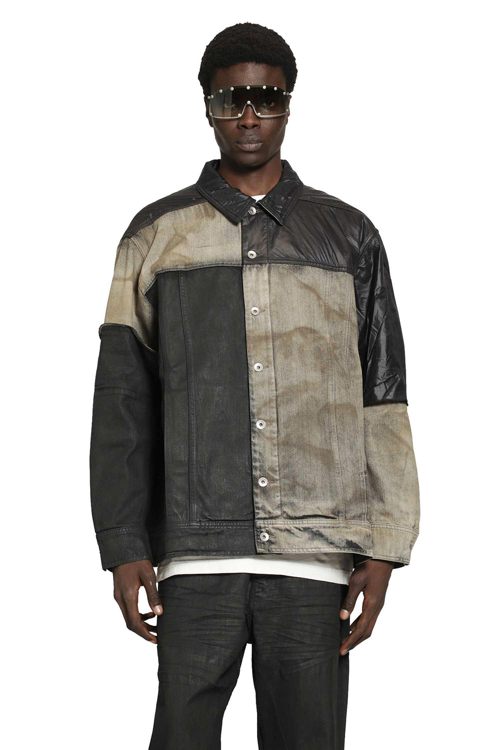 RICK OWENS DRKSHDW Jumbo Worker Patchwork Jacket man