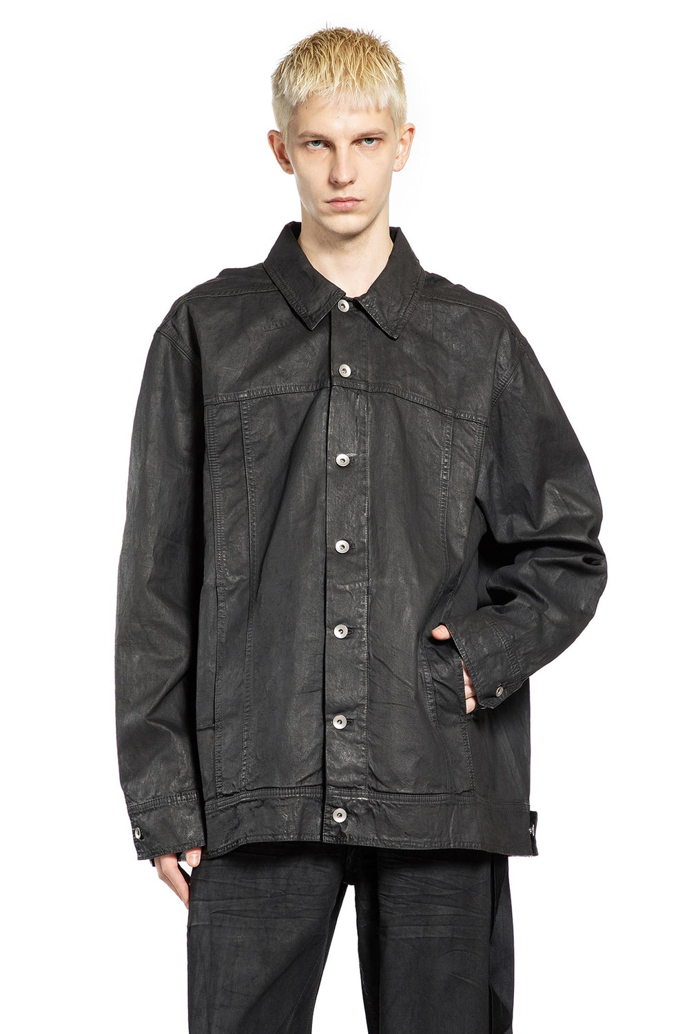 RICK OWENS DRKSHDW Temple Jumbo Worker in Stretch Denim man