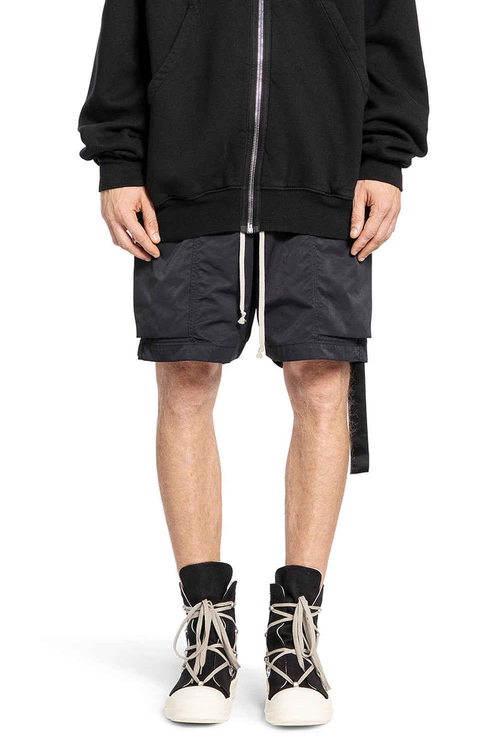 RICK OWENS DRKSHDW MAN BLACK SHORTS & SKIRTS