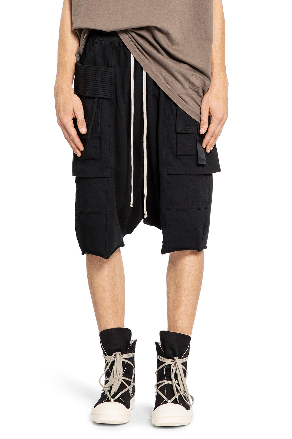 RICK OWENS DRKSHDW MAN BLACK SHORTS & SKIRTS