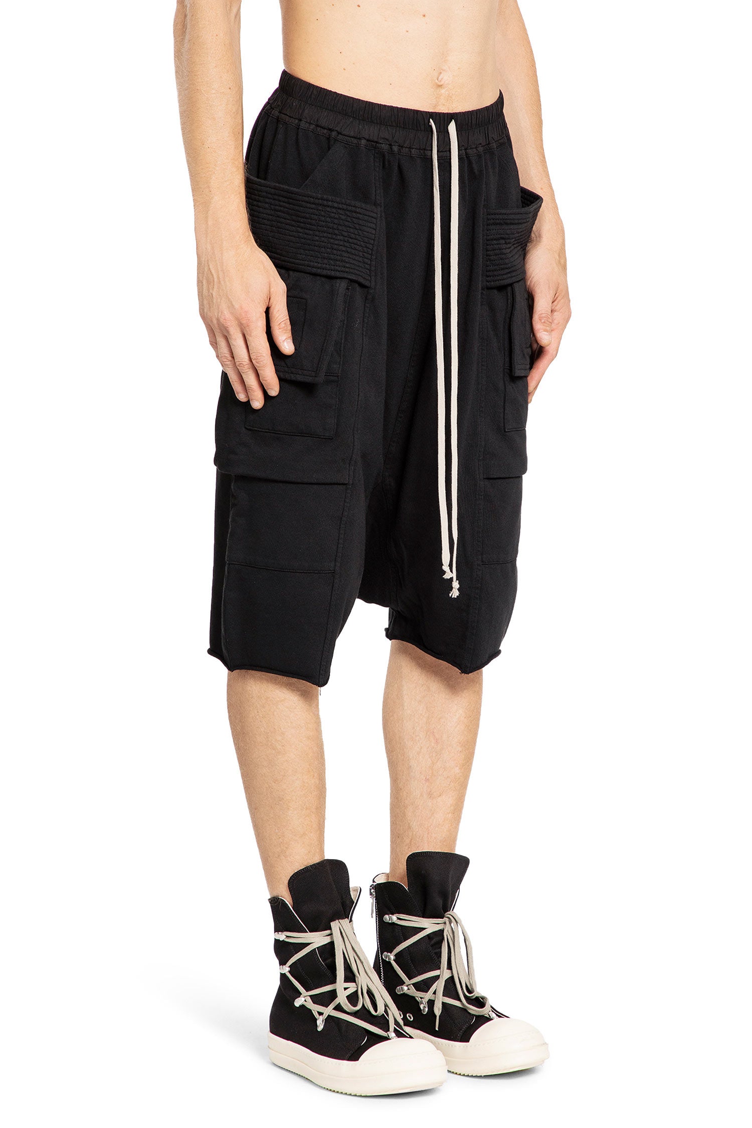 RICK OWENS DRKSHDW MAN BLACK SHORTS & SKIRTS