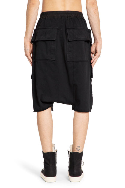 RICK OWENS DRKSHDW MAN BLACK SHORTS & SKIRTS