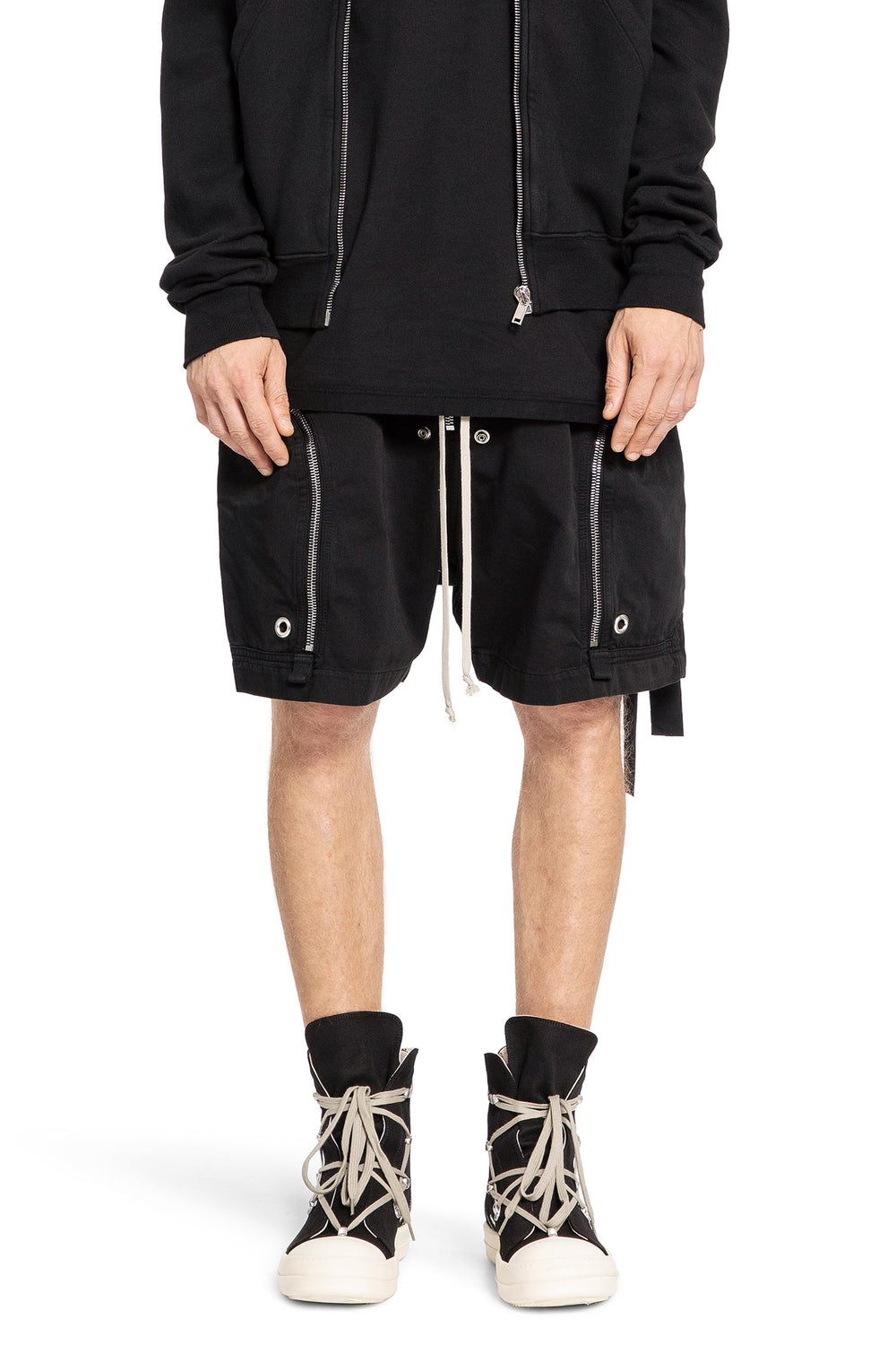 RICK OWENS DRKSHDW MAN BLACK SHORTS & SKIRTS