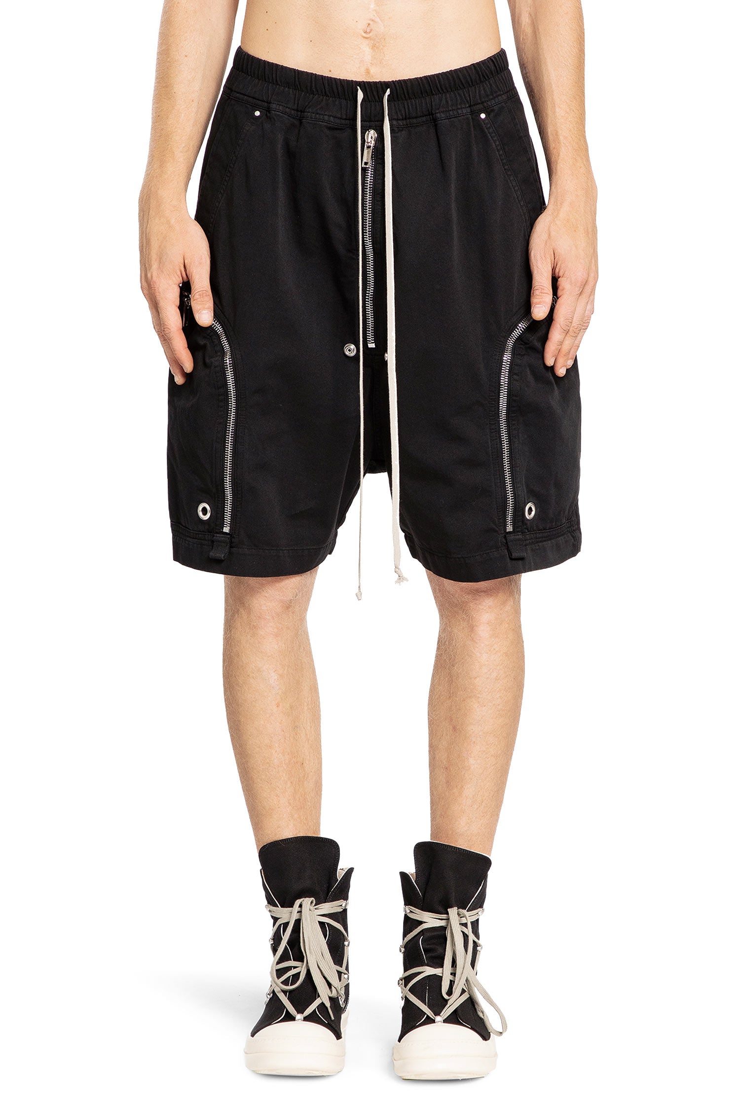 RICK OWENS DRKSHDW MAN BLACK SHORTS & SKIRTS