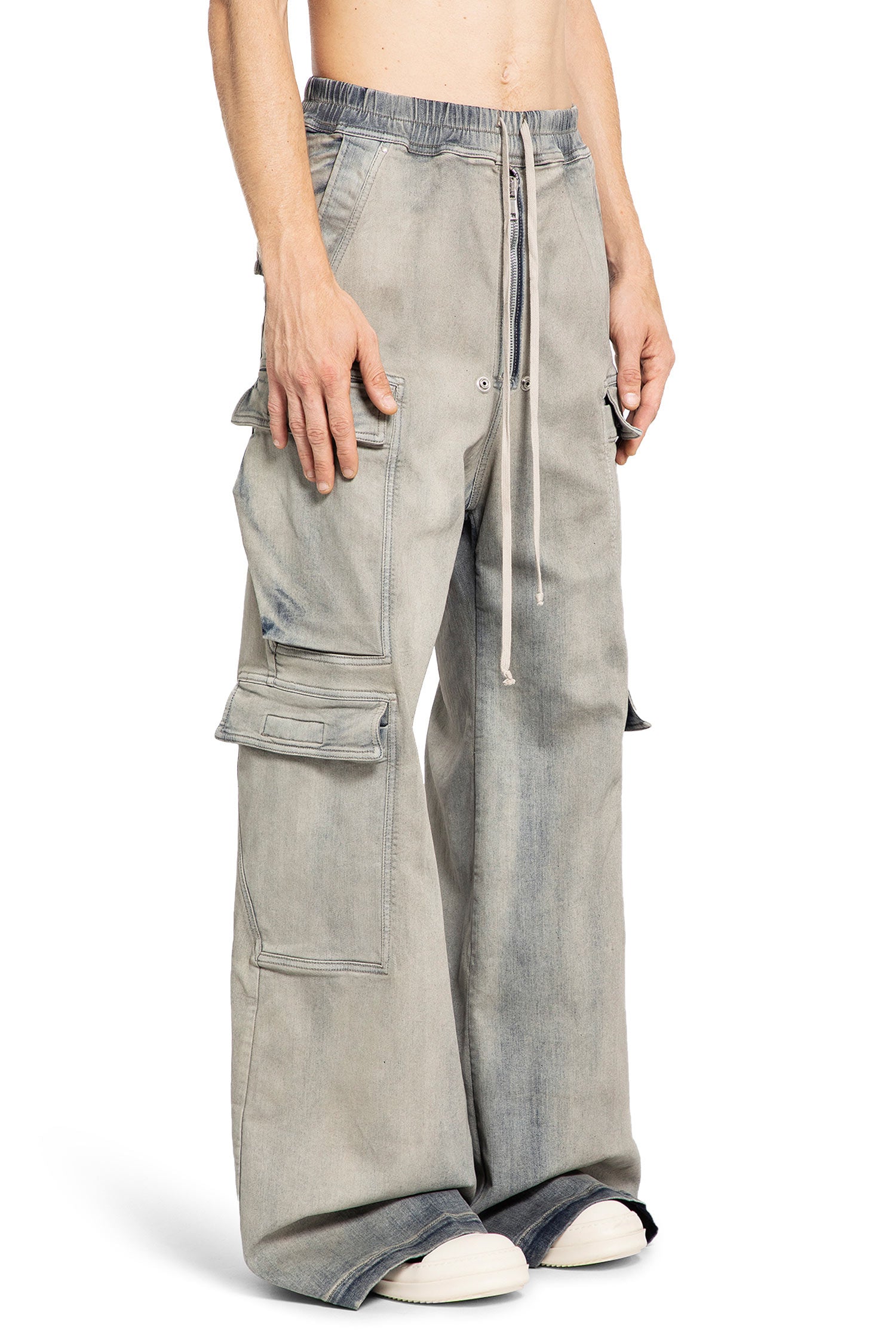 RICK OWENS DRKSHDW MAN BLUE TROUSERS