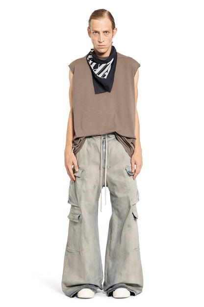 RICK OWENS DRKSHDW MAN BLUE TROUSERS