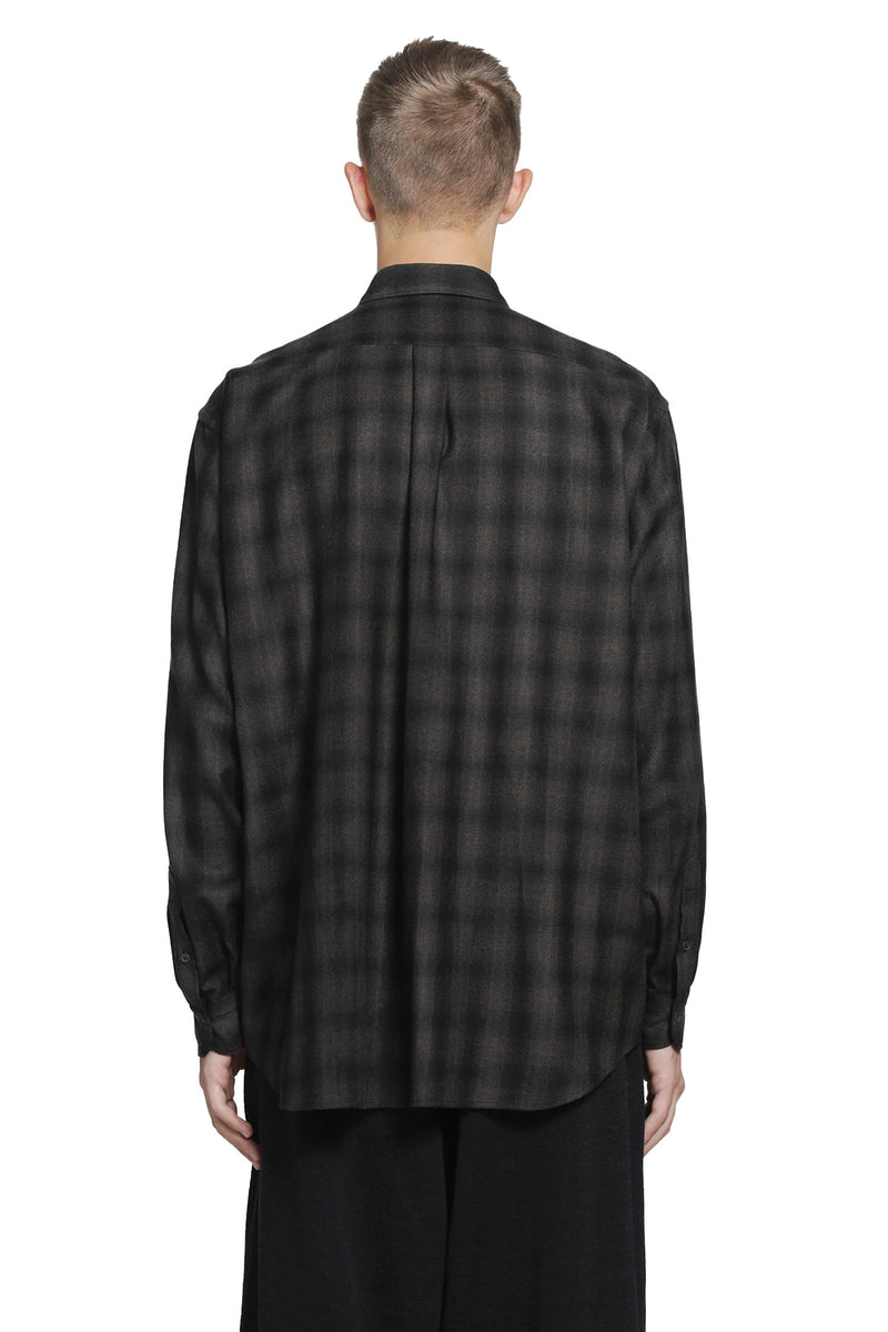 COMOLI Wool Check Shirt man