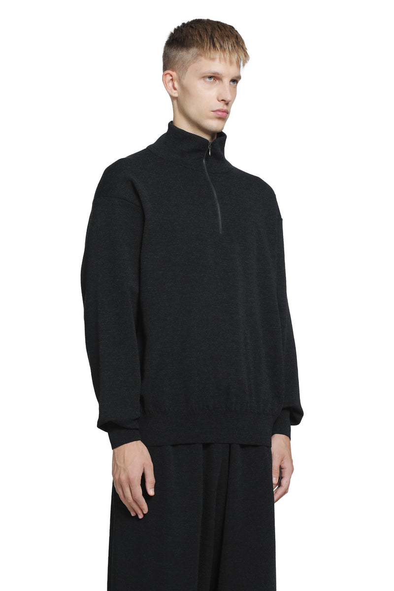 COMOLI Wool Half-Zip Knit Sweater man