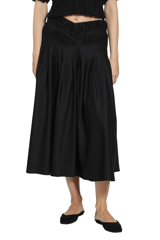 Georgina Wool Pleated Skirt