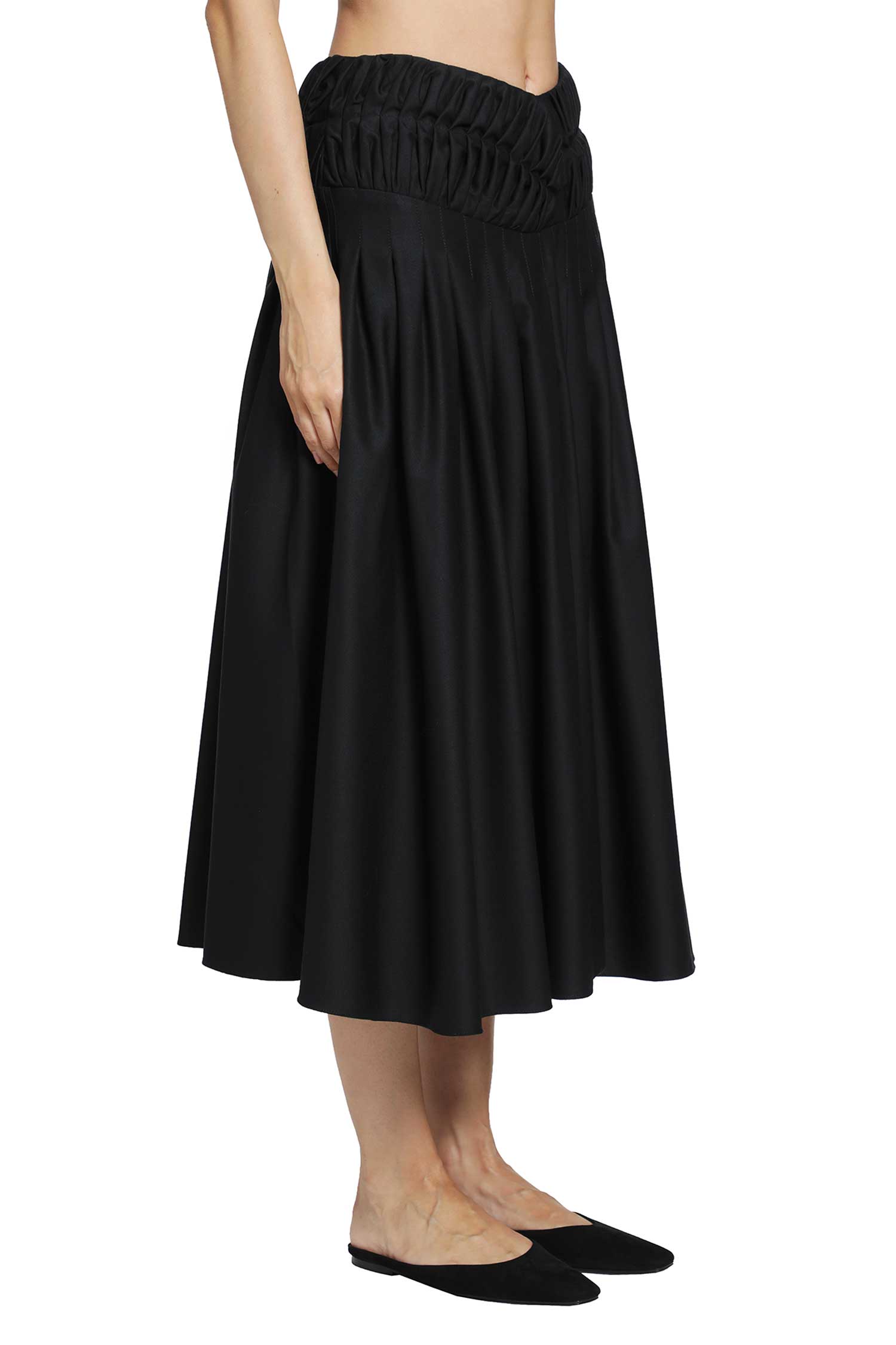 Georgina Wool Pleated Skirt