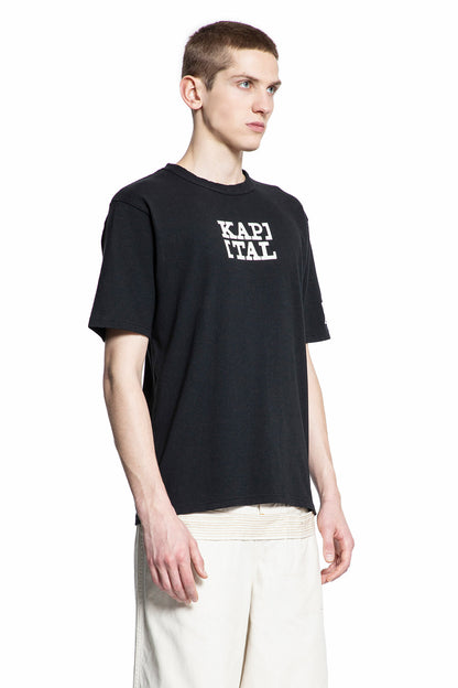 KAPITAL MAN BLACK T-SHIRTS & TANK TOPS