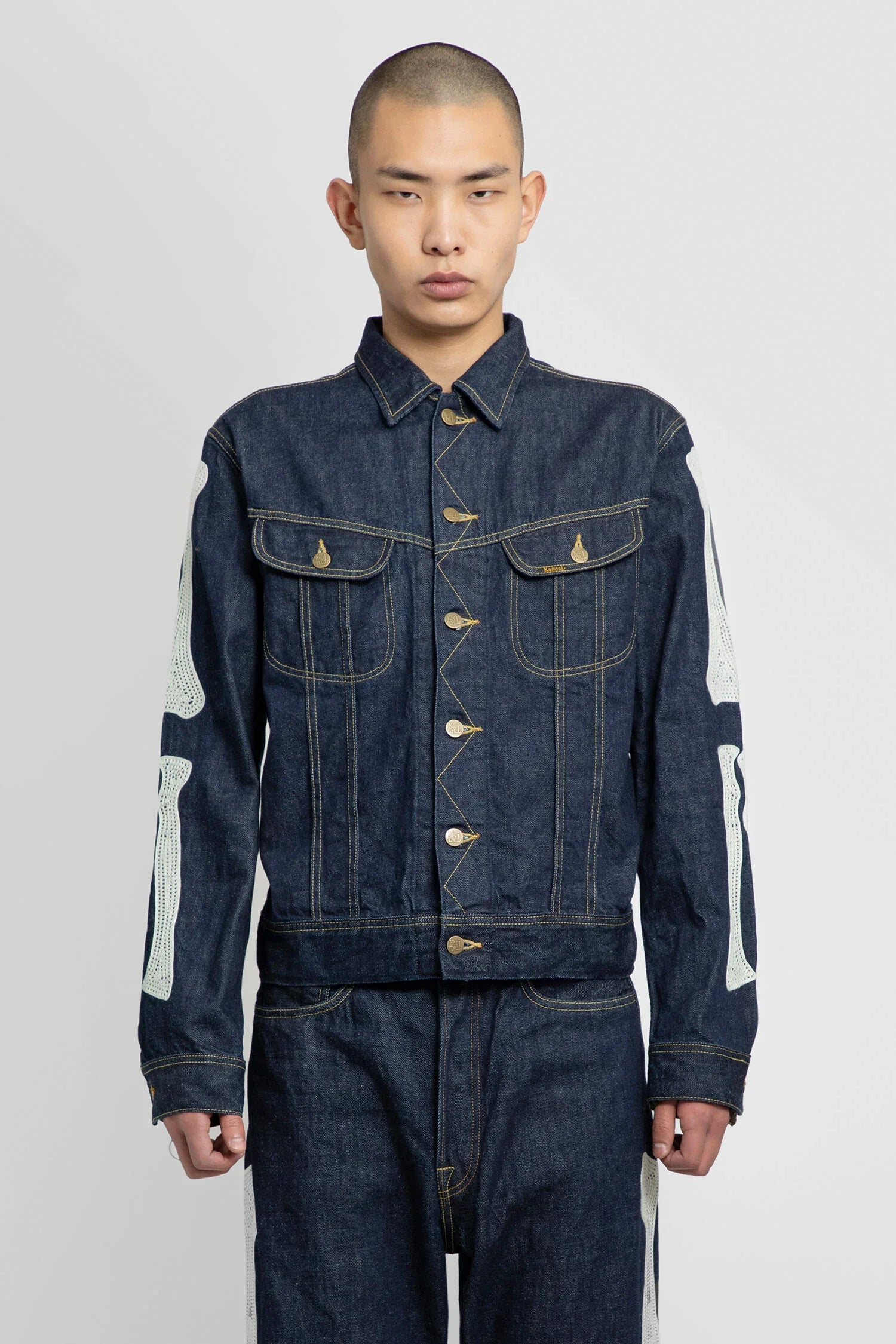 Kapital bone denim jacket メキシカン　44 kapital 11.5oz denim Mexican tuxedo westerner indigo bone