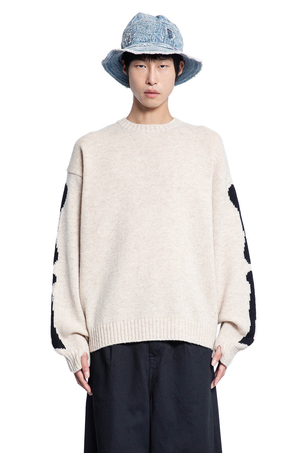 KAPITAL MAN OFF-WHITE KNITWEAR