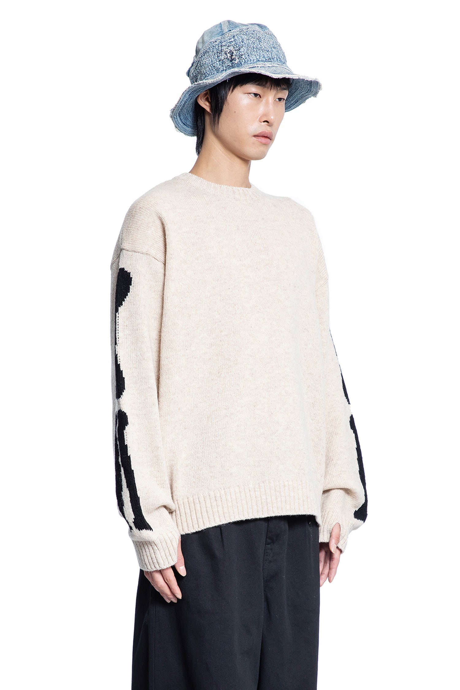 KAPITAL MAN OFF-WHITE KNITWEAR