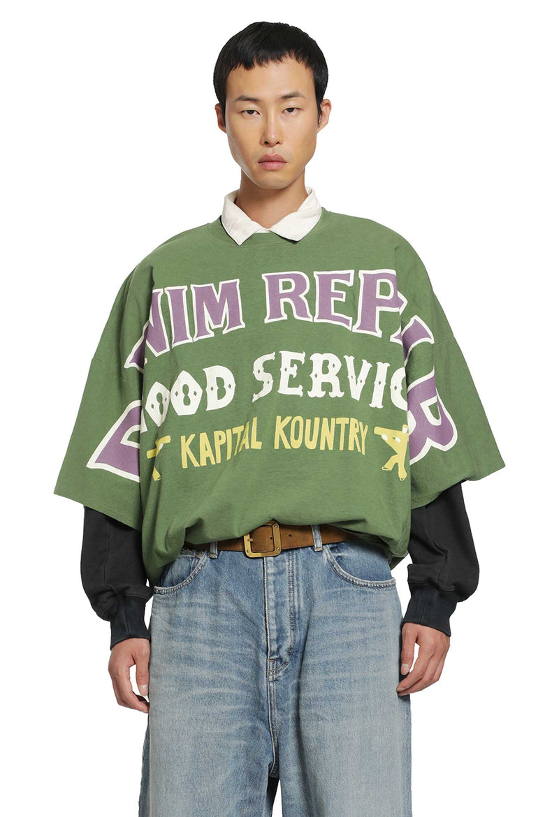 KAPITAL 18.5 /Jersey Huge Denim Repair T-Shirt man