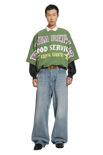18.5 /Jersey Huge Denim Repair T-Shirt