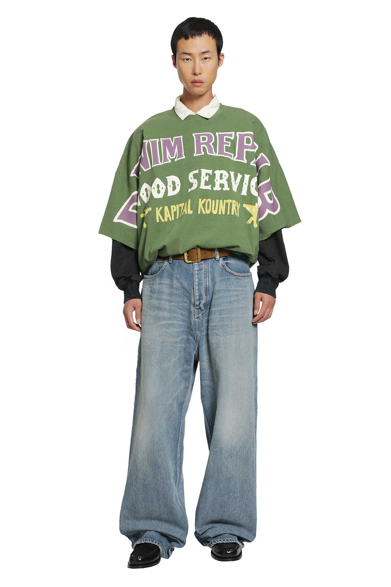 KAPITAL 18.5 /Jersey Huge Denim Repair T-Shirt man
