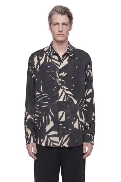 Comfort Fit Shirt in Printed Fluid Viscose