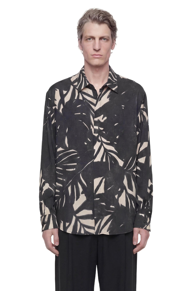 EMPORIO ARMANI Comfort Fit Shirt in Printed Fluid Viscose man