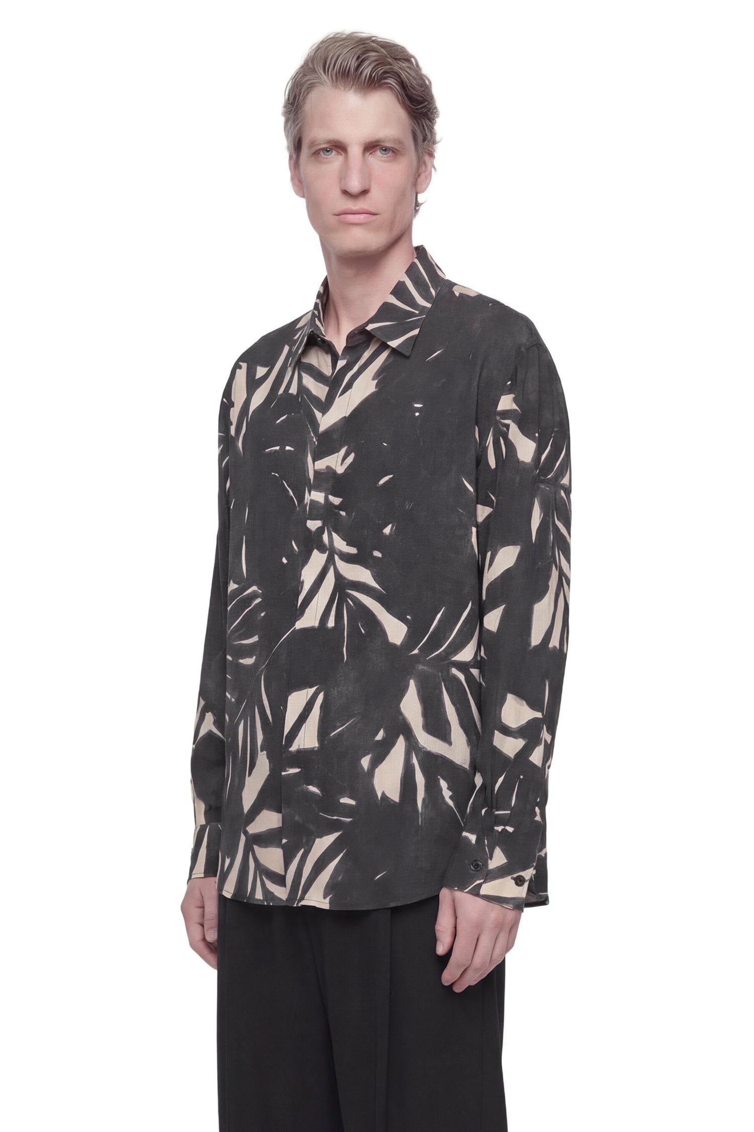 EMPORIO ARMANI Comfort Fit Shirt in Printed Fluid Viscose man