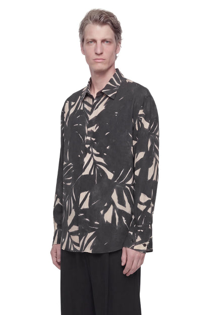 Comfort Fit Shirt in Printed Fluid Viscose