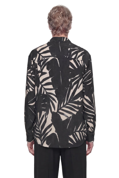 Comfort Fit Shirt in Printed Fluid Viscose
