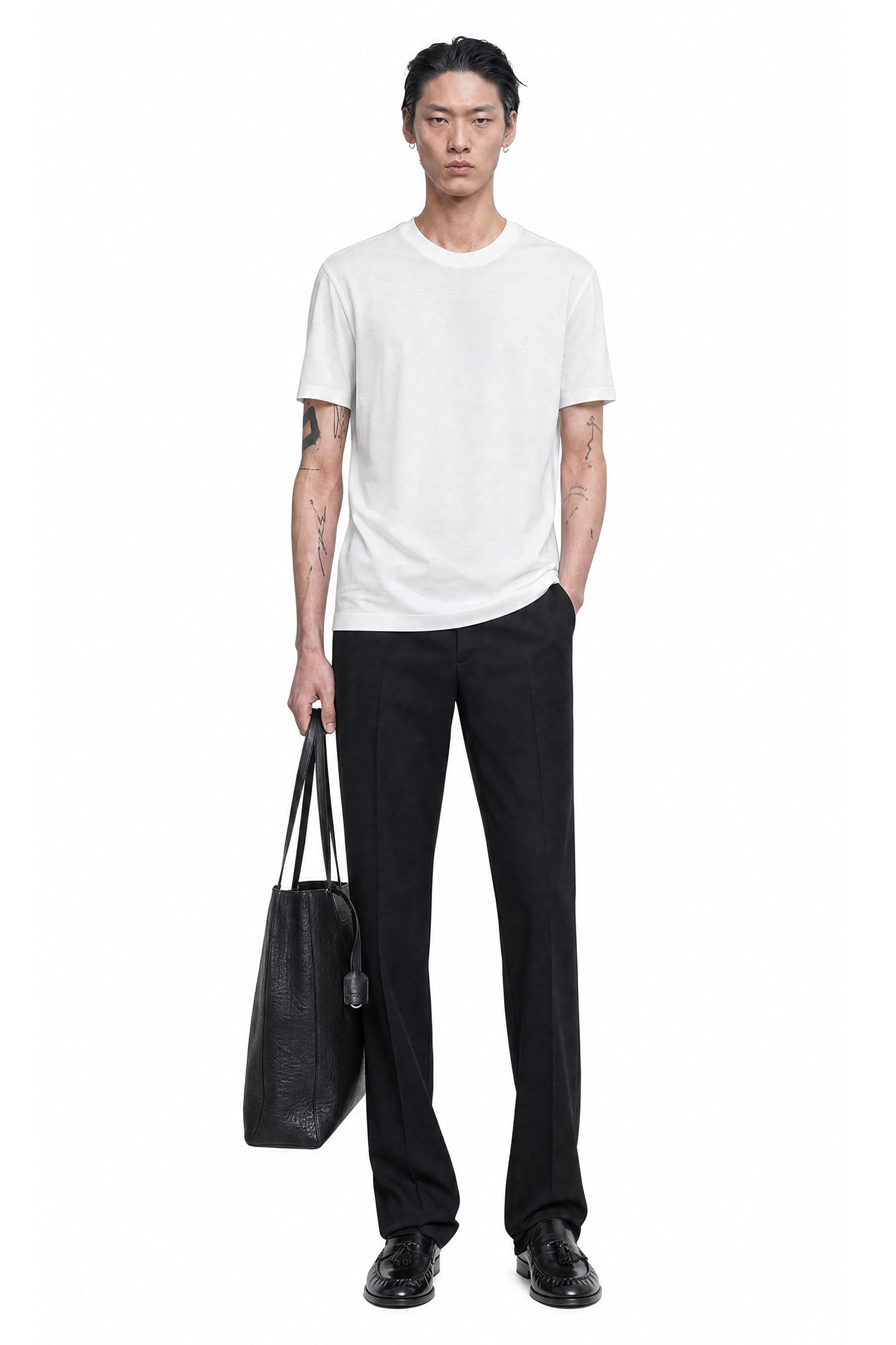 EMPORIO ARMANI Micro Eagle Embroidery Jersey T-Shirt man