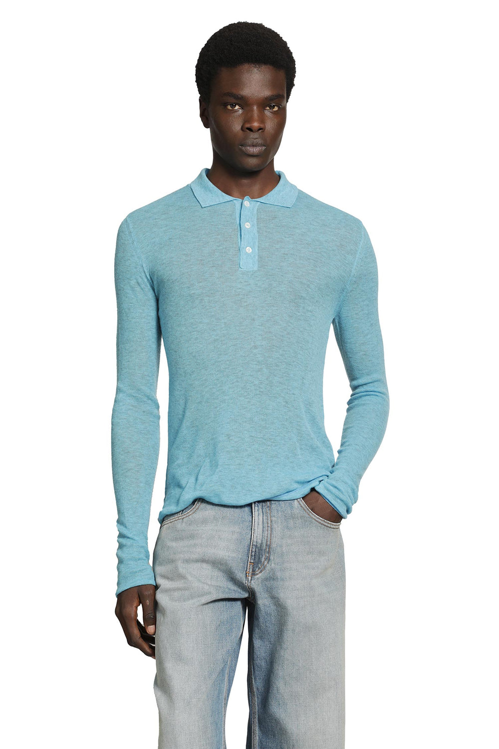 ERL Unisex Overdyed Heather Knit polo man