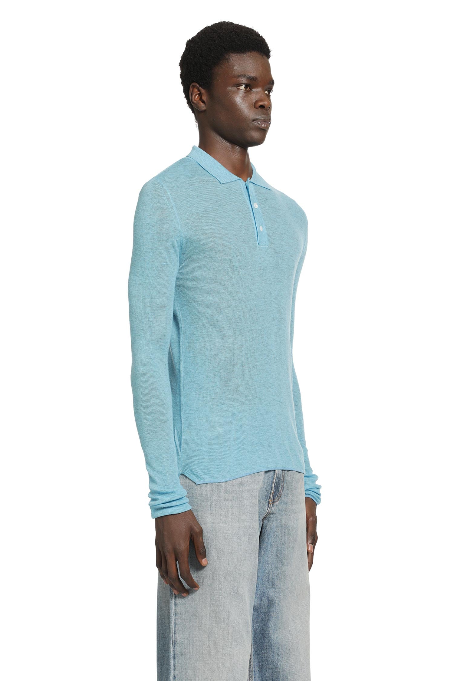 ERL Unisex Overdyed Heather Knit polo man