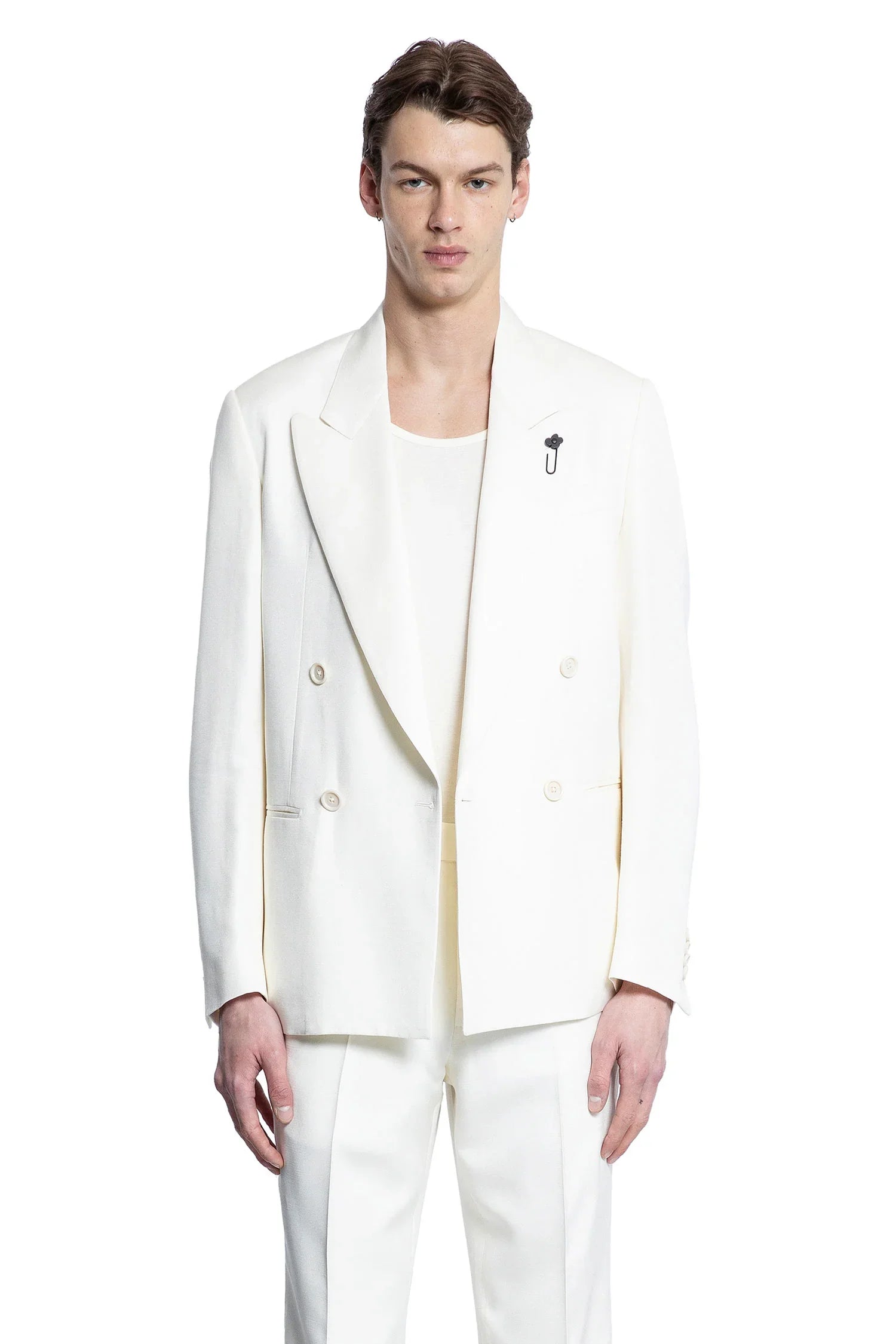 Viscose Twill Double-Breasted Blazer - Antonioli.eu