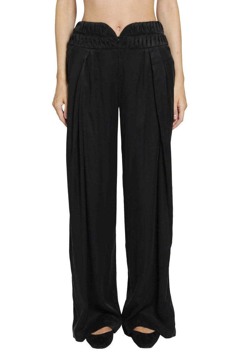 PAULINE DUJANCOURT Georgina Cupro Pleated Trousers woman