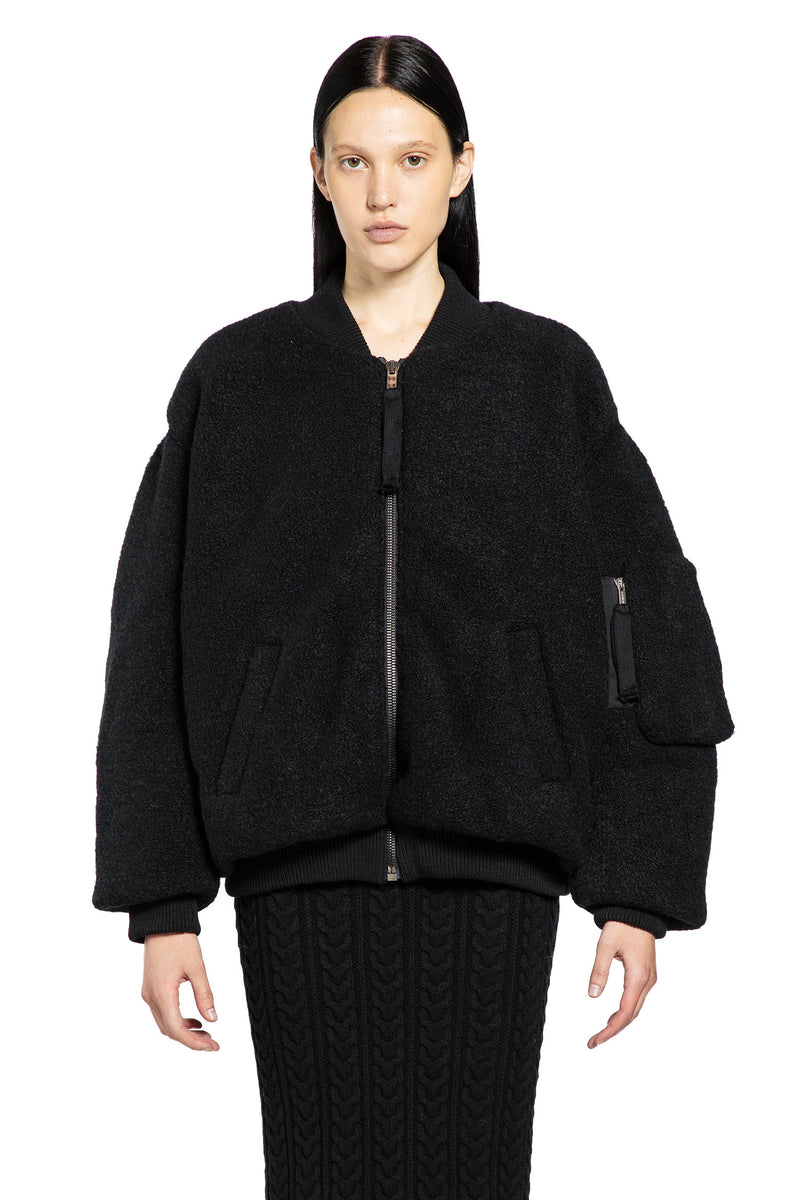 Bouclé Knit Bomber Jacket