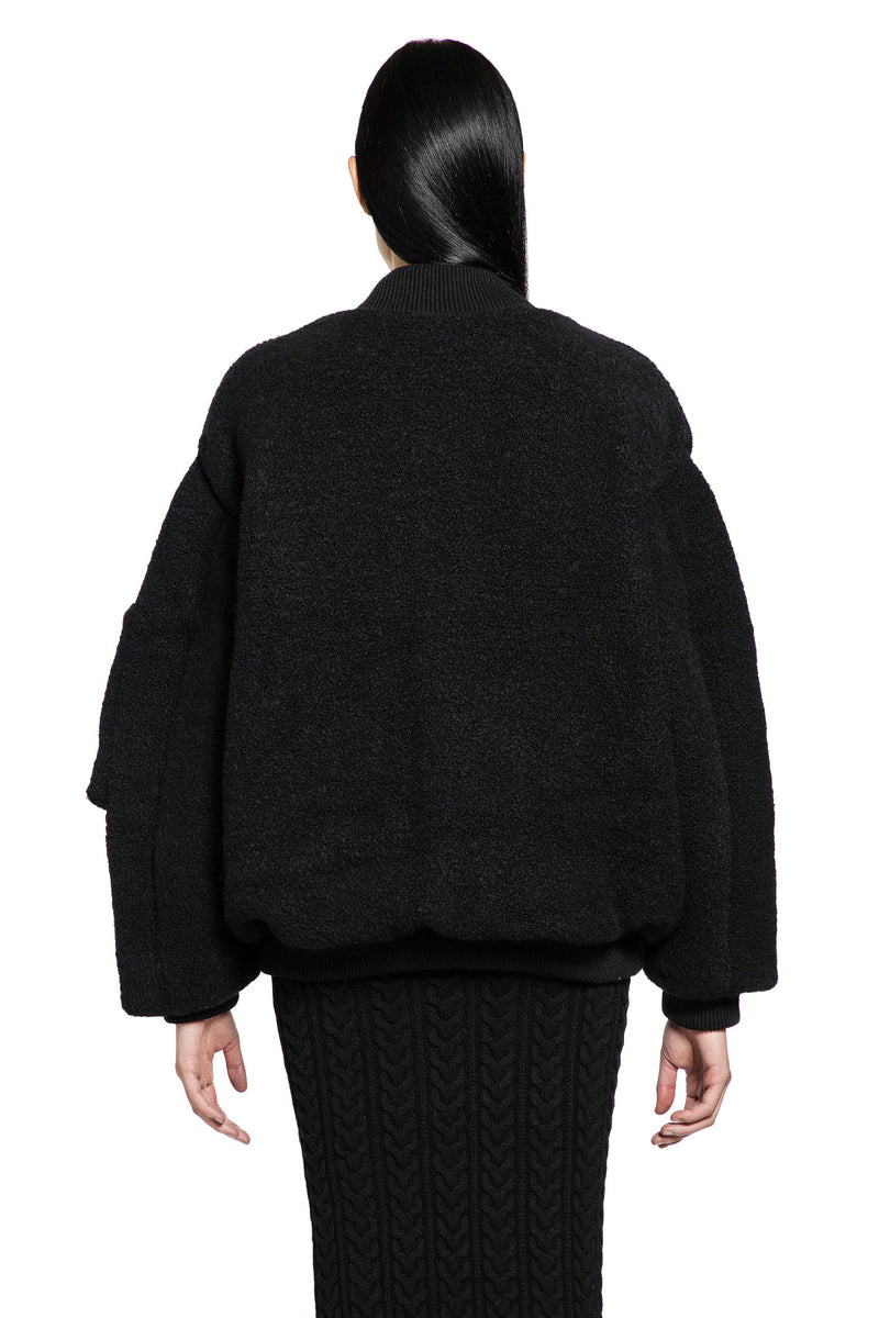 Bouclé Knit Bomber Jacket