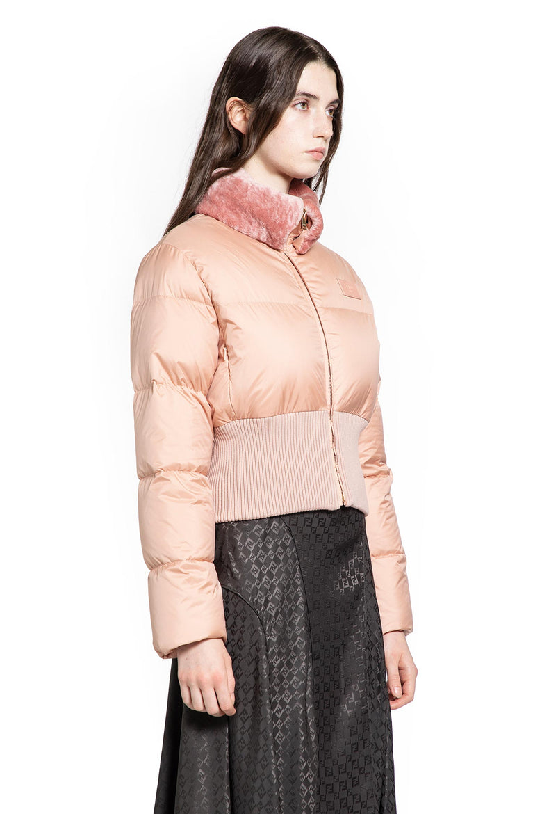 Nylon and Shearling Down Jacket