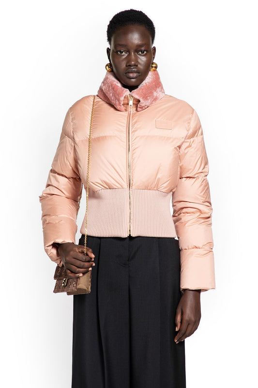 Nylon and Shearling Down Jacket