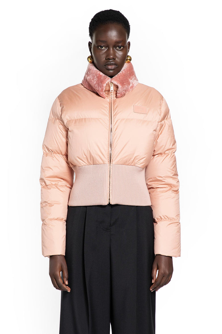 Nylon and Shearling Down Jacket