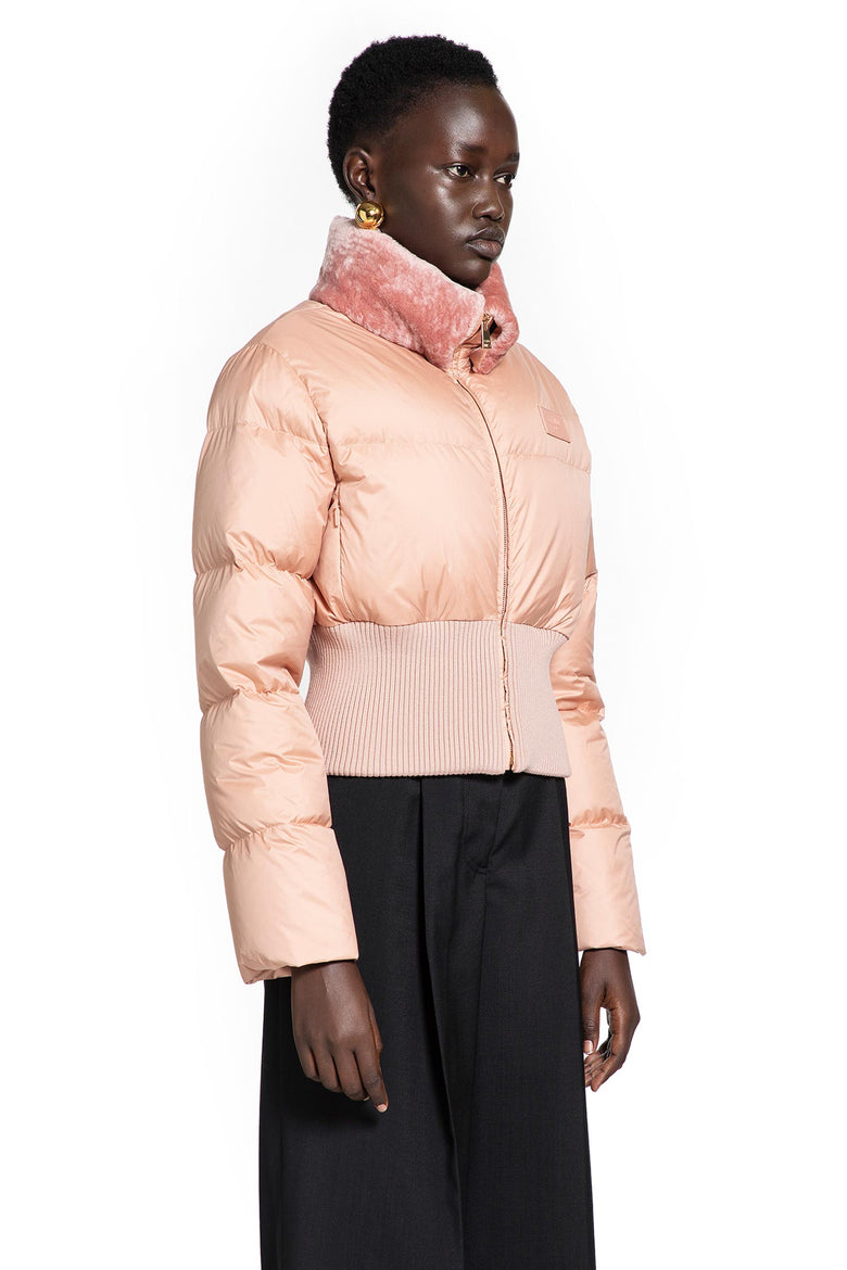 Nylon and Shearling Down Jacket