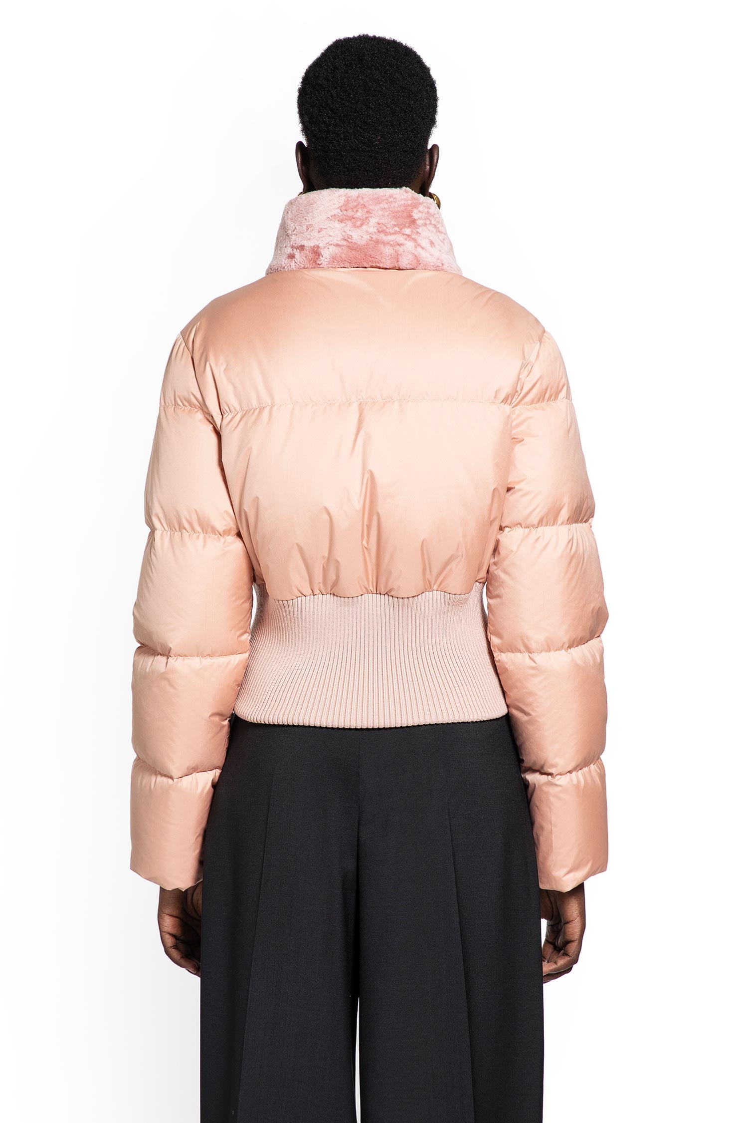 Nylon and Shearling Down Jacket