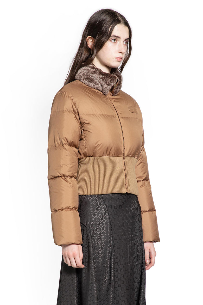 Nylon and Shearling Down Jacket