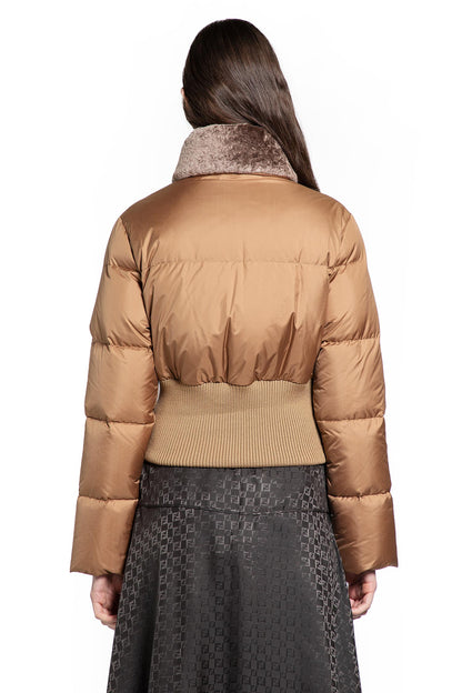 Nylon and Shearling Down Jacket