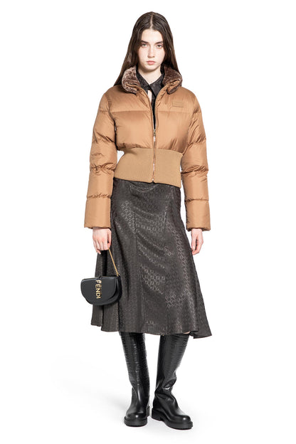 Nylon and Shearling Down Jacket