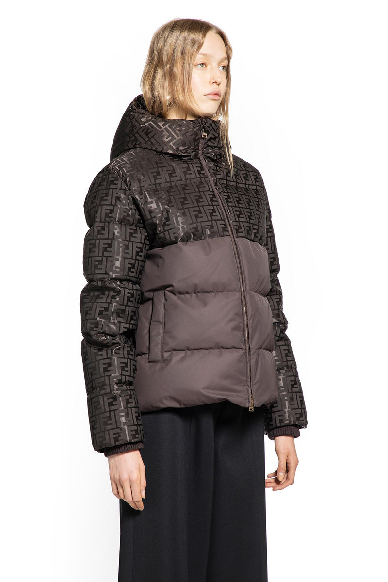 Brown FF nylon down jacket