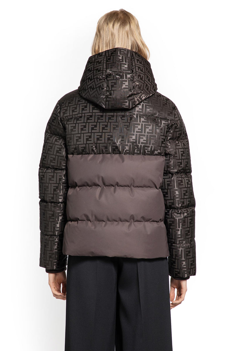 Brown FF nylon down jacket