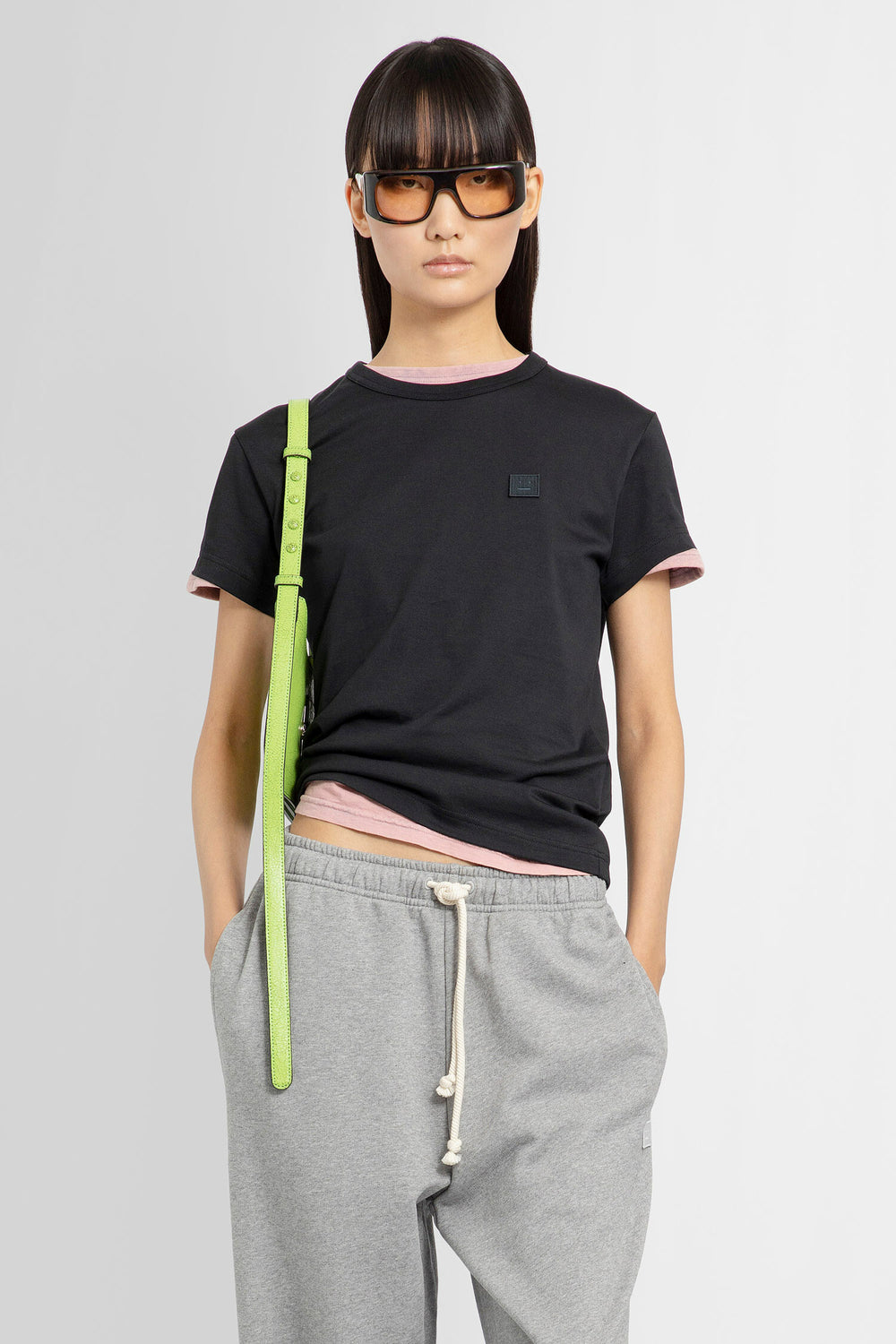 ACNE STUDIOS WOMAN BLACK T-SHIRTS & TANK TOPS