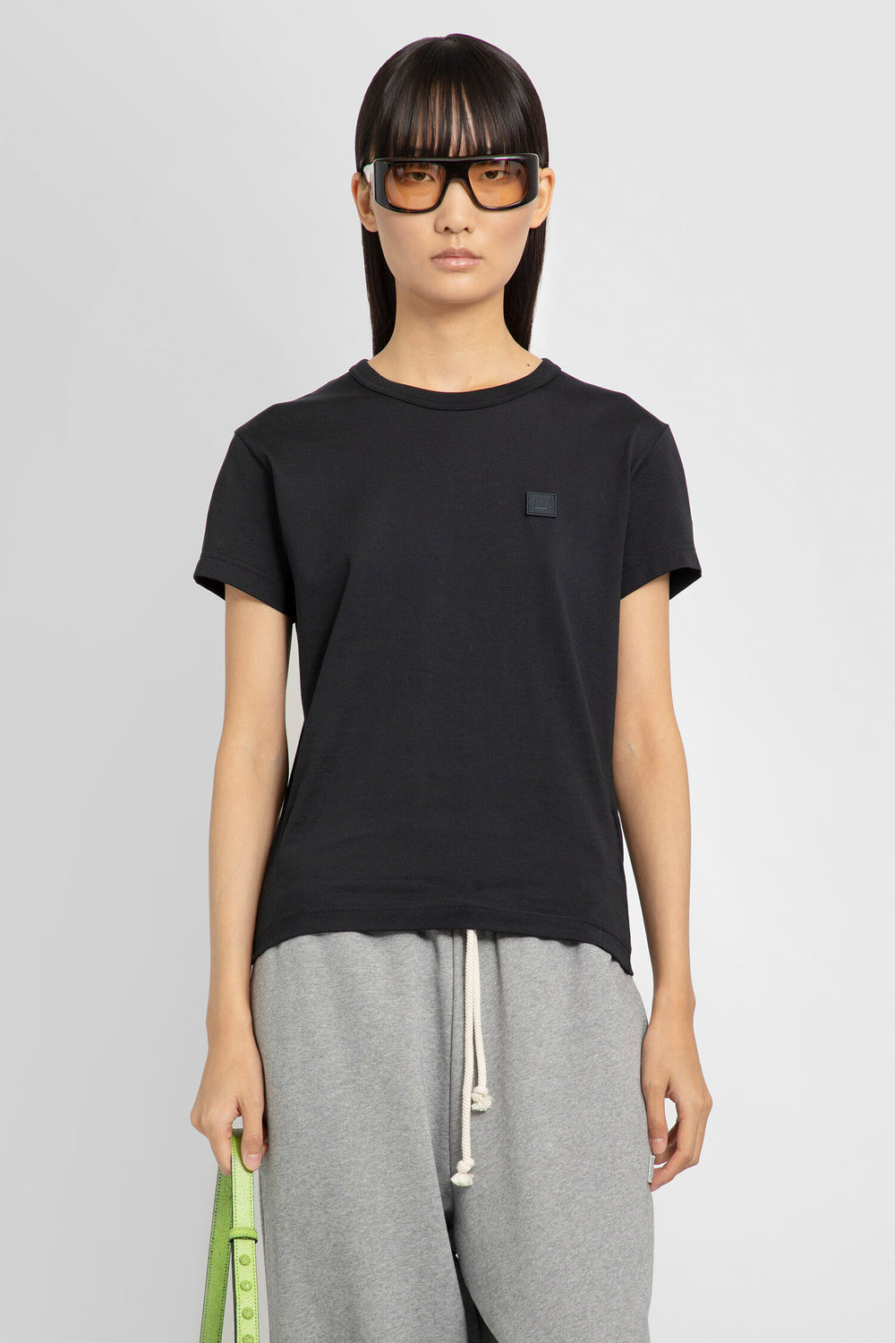 ACNE STUDIOS WOMAN BLACK T-SHIRTS & TANK TOPS