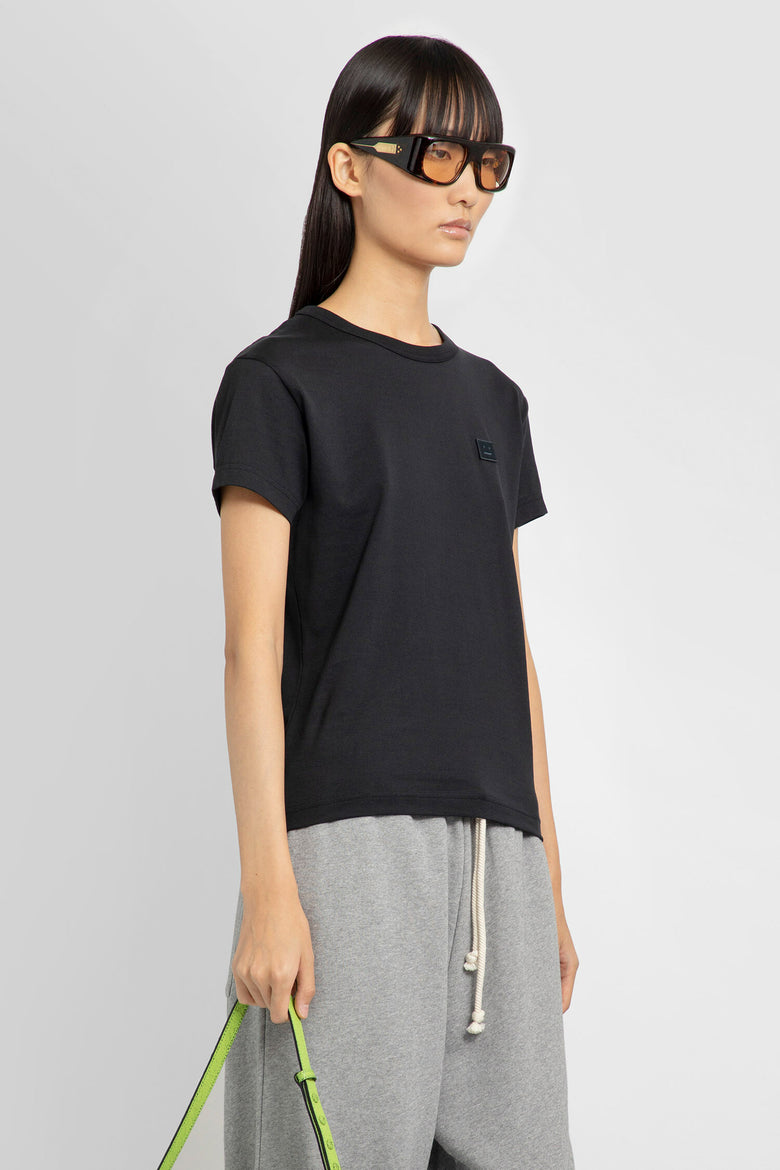 ACNE STUDIOS WOMAN BLACK T-SHIRTS & TANK TOPS