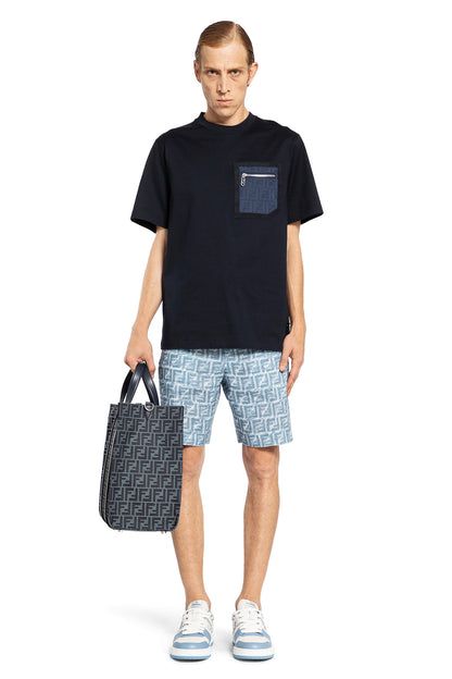 FENDI MAN BLUE SHORTS & SKIRTS