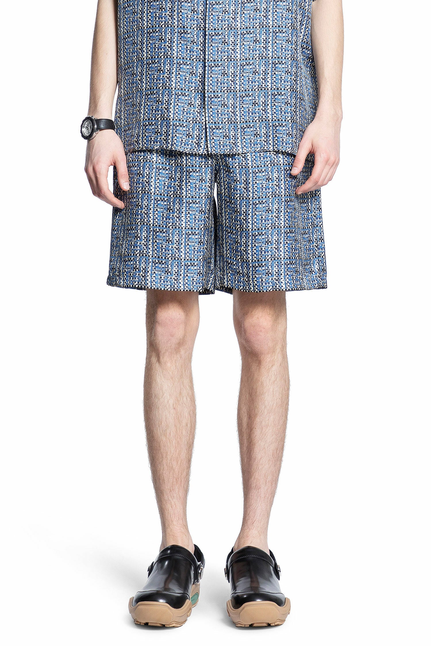 FENDI MAN BLUE SHORTS & SKIRTS